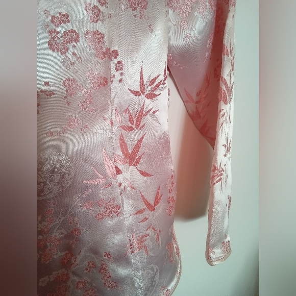 Asian Style Long Sleeve Satin Top - Picture 10 of 16